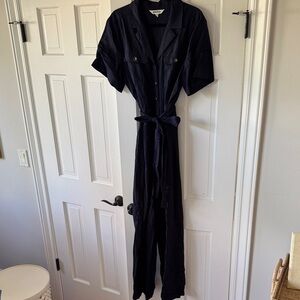 Boden Dark Blue Button-Up Jumpsuit
